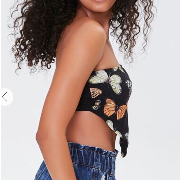 Butterfly print tube top - Picture 2 of 4